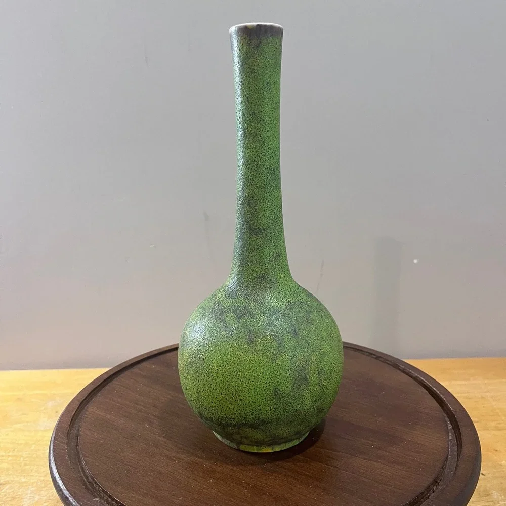 Vtg Haeger Lime Peel Textured‎ Green Bulb Vase Bud MCM 10
